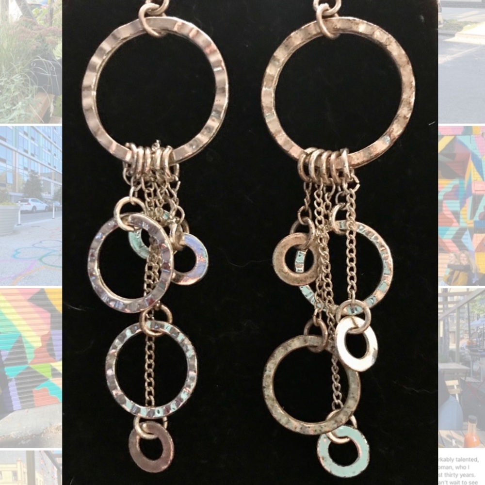 4” silver dangling earrings